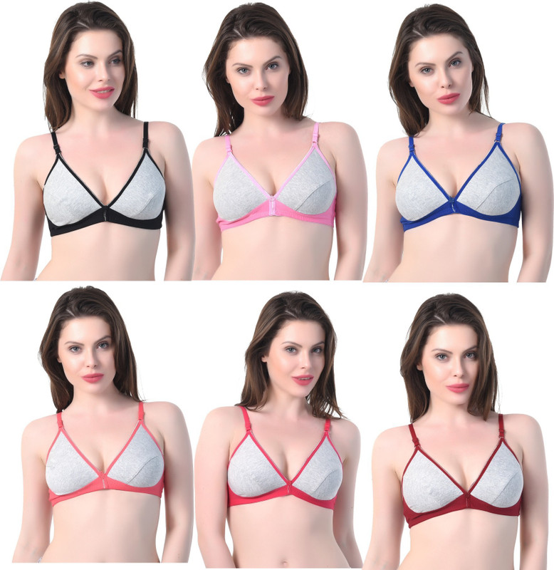 op fashion Multi color "6" padded bra women minimiser Women T-Shirt Non Padded Bra(Multicolor)