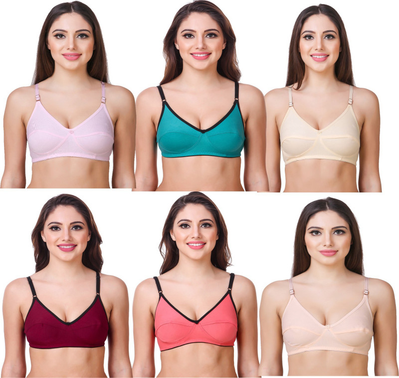 op fashion Multi color women miniser non-padded Bra Women Full Coverage Non Padded Bra(Multicolor)