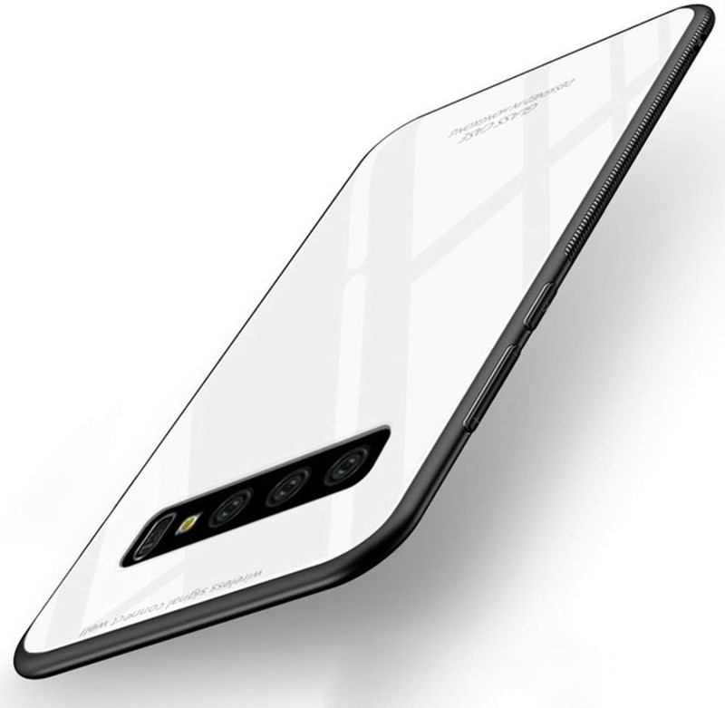 comate Back Cover for Samsung Galaxy S10 + PLUS Glass Back Case With Shockproof TPU(White, Shock Proof)