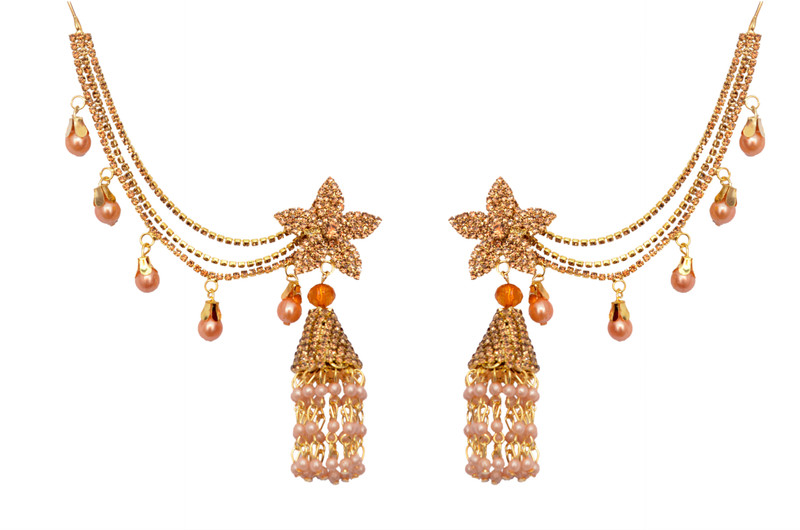 uv creation S-G-E-EC-001 Pearl, Cubic Zirconia Alloy Jhumki Earring