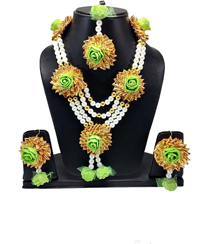facet world Fabric Jewel Set(Green, Gold, White)