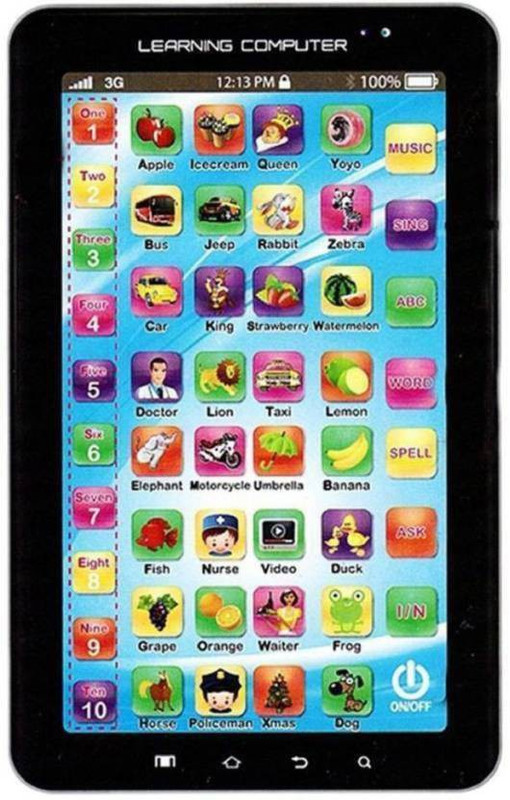 aleswick Black Learning Tablet Toy for kids (BLACK) (Multicolor)(Black)