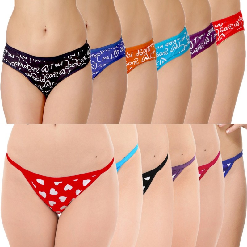 Urbaano Women Hipster Multicolor Panty(Pack of 12)