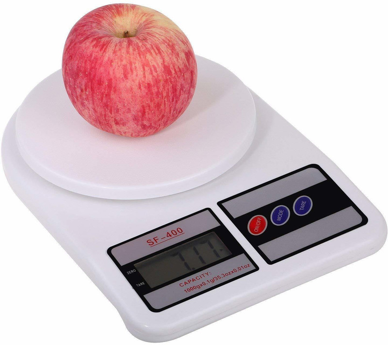 wewholeseller 10kg Electronic Cooking Food Scale with LCD Display for Home, Christmas, Accurate Gram and Slim Design Weighing Scale(White)