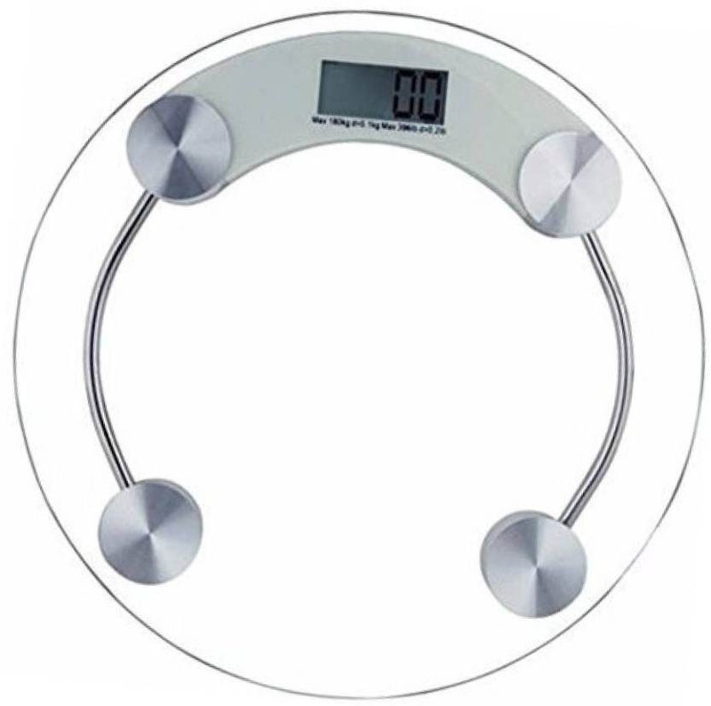 Urweigh Personal Health Human Body Digital Weight Machine Round Transparent Glass Weighing Scale(White)