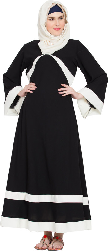 Sabah Fashion S F 006 Georget Nidamt Solid Abaya With Hijab