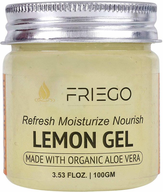 friego 100% Organic Lemon Gel-Refresh|Moisturize|Nourish(Made With Organic Aloe Vera)(100 g)