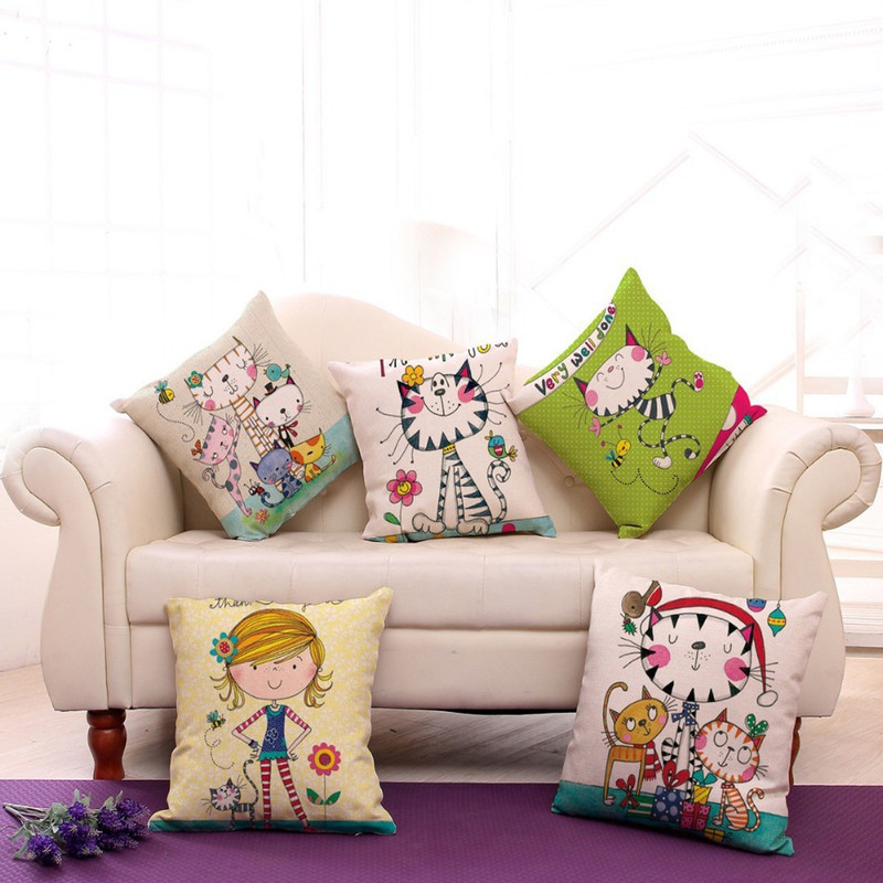 swasiya Printed Cushions & Pillows Cover(Pack of 5, 40*40, Multicolor)