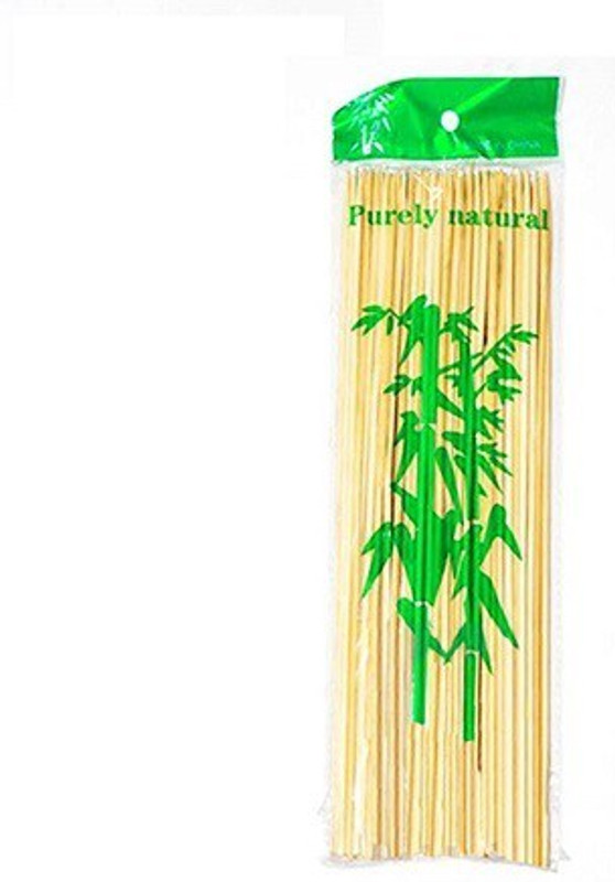 BAKE PLUS Set Of 100 Kebab stick, roast stick, Bamboo Skewers ,barbecue Sticks Disposable Wood Serving Fork(Pack of 1)