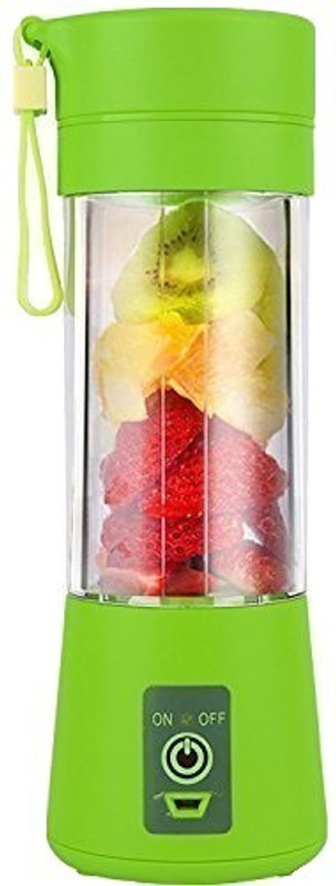 Right Traders Multifunction Portable USB Electric Juicer Blender, Plastic Juicer Mixer Grinder 320 ML 380 Juicer Mixer Grinder(Green, 1 Jar)