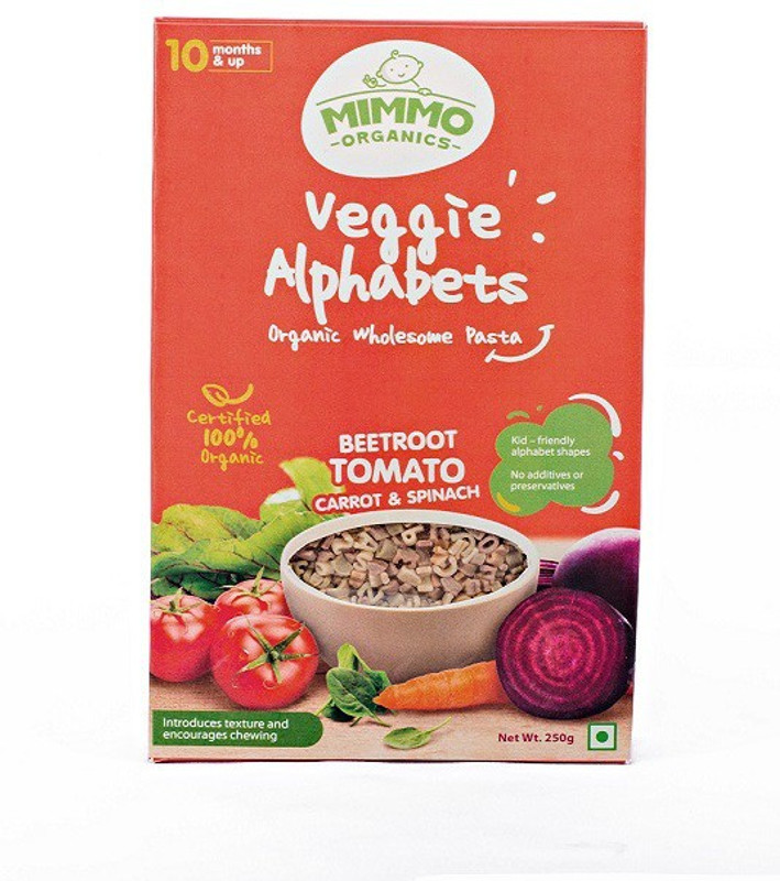 mimmo organics Veggie Alphabets Fusilli Pasta(250 g)
