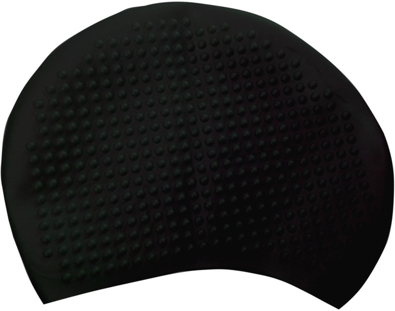 taj carpets HAIR PROTECTION SILICON SWIMMING BUBBLE CAP FOR SWIM Swimming Cap(Black, Pack of 1)