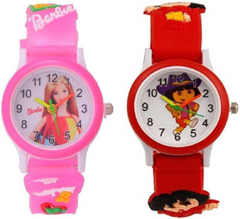 zeydan STYLISH COMBO Watch pink barbie and dora red for kids watch Analog Watch  - For Girls