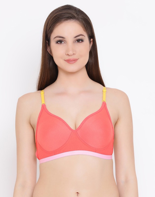 Clovia Cotton Rich Lightly Padded Non-Wired Spacer Cup T-Shirt Bra Women T-Shirt...