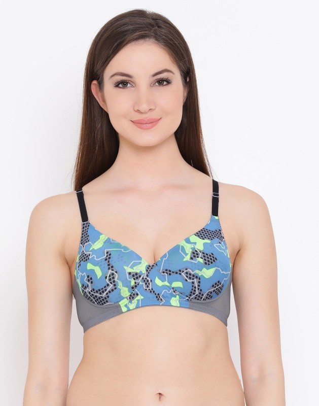 Clovia Padded Non-Wired Printed Multiway T-Shirt Bra Women T-Shirt Lightly Padded Bra(Multicolor)