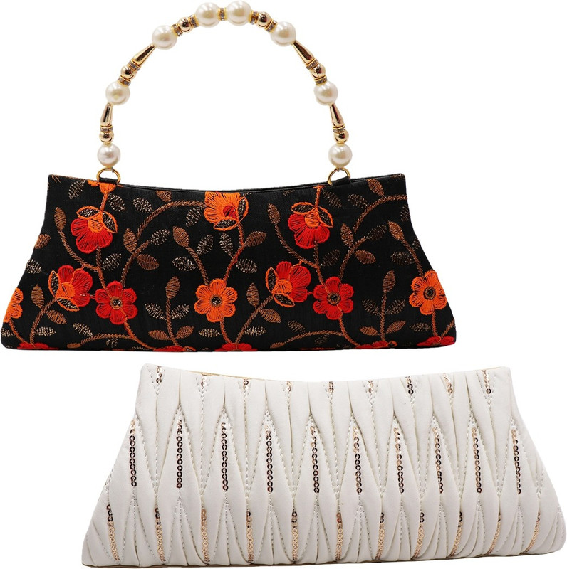 landloper Sports, Party, Formal, Casual White, Black  Clutch