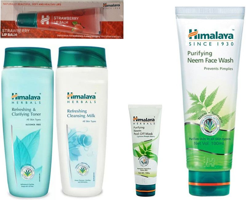 Himalaya Clarifying Toner Neem Face Wash Neem Peel Off Mask Refreshing Cleansing Milk Strawberry Lip Balm 5 Items In The Set Buy Online In Faroe Islands Himalaya Products In Faroe Islands
