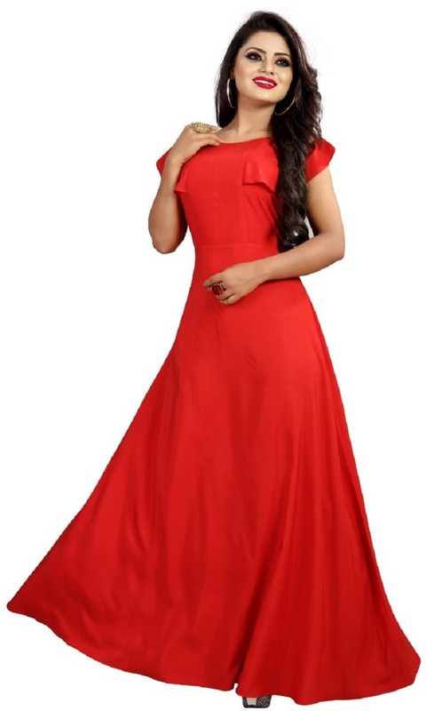 smf Flared/A-line Gown(Red)