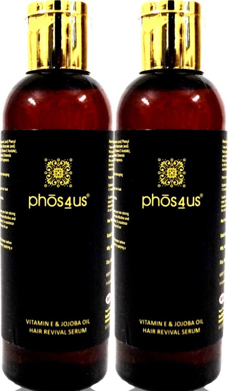 phos4us Vitamin E & Jojoba Oil Hair Revival Serum (Anti-Hair Fall Serum) 2x100ml (Pack of 2) Hair Oil(200 ml)