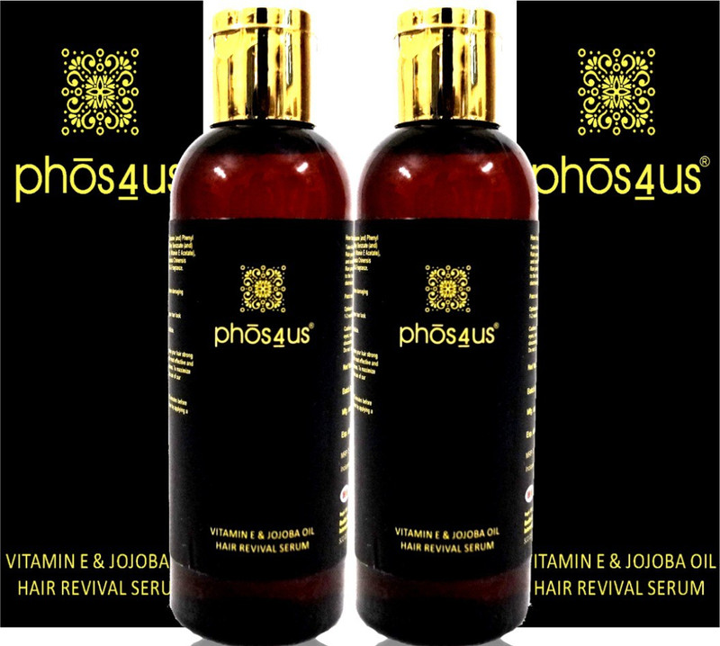 phos4us Vitamin E & Jojoba Oil Hair Revival Serum (Anti-Hair Fall Serum) 4x100ml (Pack of 4) Hair Oil(400 ml)