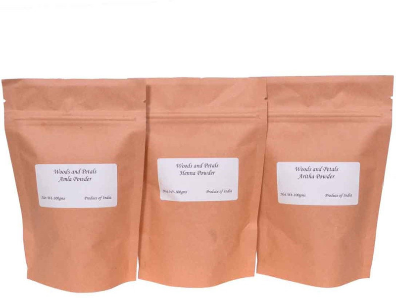 woods and petals Amla Heena Reetha Powder ( set of 3 )(300 g)