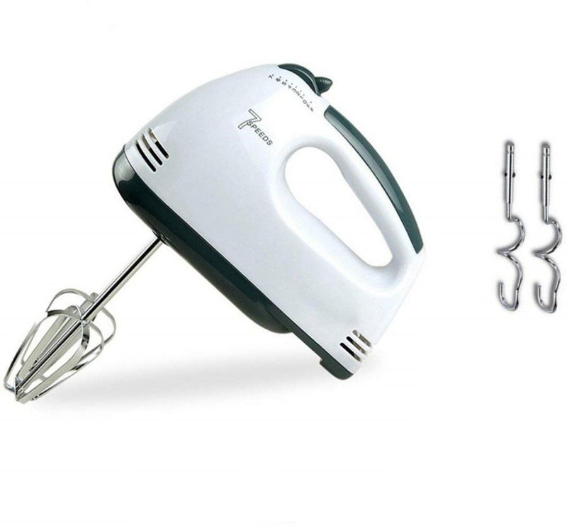 Three Secondz Best Quality 7 Speeed Hand Held Mixer Blender Whisk Eggs Mixer Batter Beater 180 Electric Whisk, Stand Mixer, Hand Blender(White)
