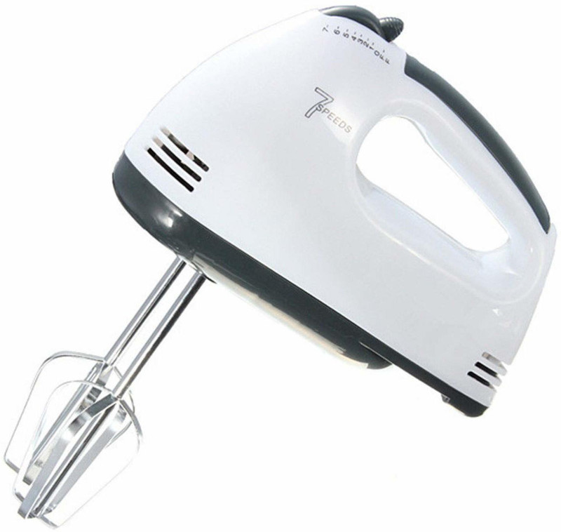 BEGMY Electric Egg Hand Mixer Beater Hand Held 7 Speeds Roasting Stainless Steel Kitchen Appliances 180 W Hand Blender(White)