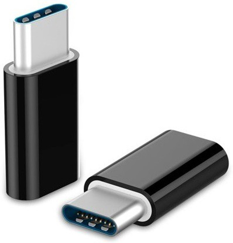 HexaGear Black Full Metal Body USB-C Adapter Connector USB Type C Male to Micro USB Female Adapter Charge Sync Converter Phone Converter(Higher)