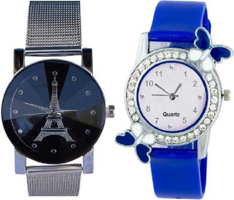 zeydan Beautiful paris and pink butterfly watch combo watch Analog Watch  - For Girls