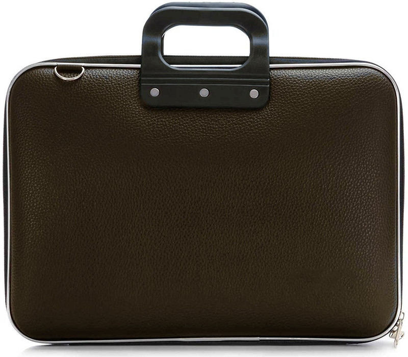 SHOPEE Stylish Unisex Hard Shell Briefcase BROWN Laptop Bag with Strap for 14