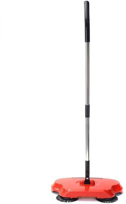 justelite Automatic Hand Push Sweeper 360-Degree Built-In Rotating Brushes Automatic Sweeping Machine Polypropylene Wet and Dry Brush(Multicolor, Pack of 1)