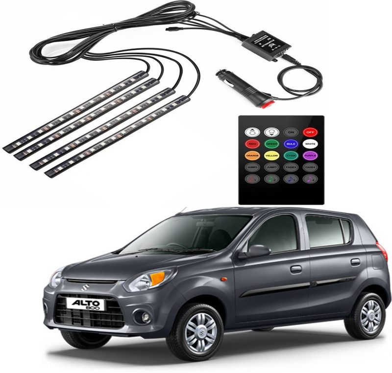 RWT 12 LED Car Interior Underdashboard Lighting IR Remote Control Atmosphere Lamp For Alto Car Fancy Lights(Multicolor)