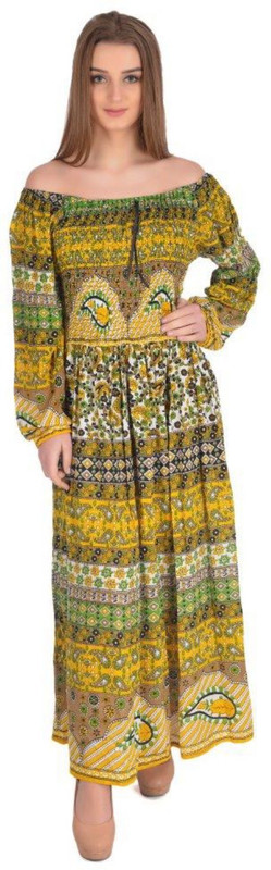 hues moda Women Maxi Multicolor Dress