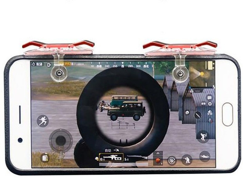BAGATELLE New Red Metal Trigger Mobile Gaming Pubg Trigger L1R1 Shooter Controller PUBG Trigger For Smart phone Gaming Controller,Joystick, L1R1 Shooter Trigger, Fire Buttons, Aim Key, Gamedpad, Sensitive touch Shoot Physical Mobile Game Controller for PUBG / Survival Rule / Arbor Output / Critical