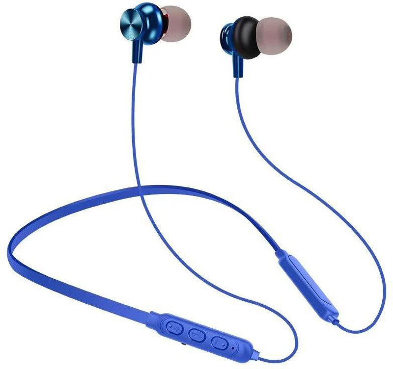 digibuff SI-HP17 Neckband Bluetooth Wireless Earphone Bluetooth Headset with Mic(Blue, In the Ear)