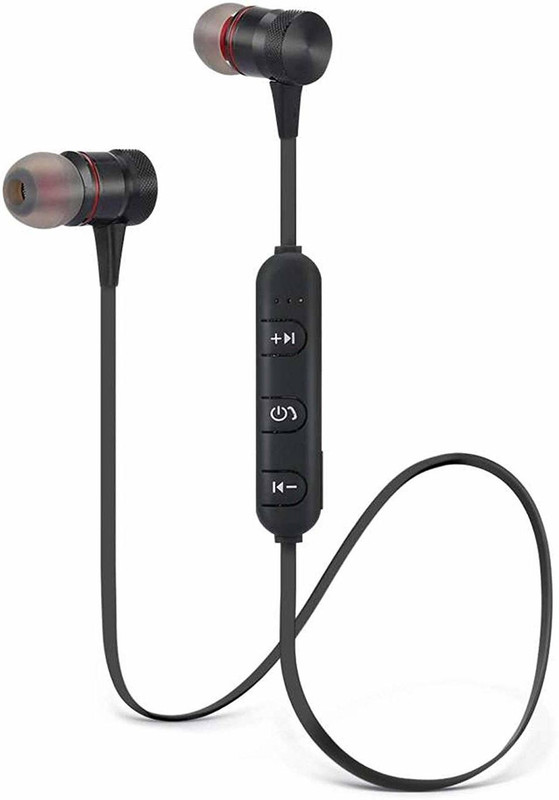 maupin Magnetic Bluetooth Waterproof Noise Isolation Headphone Bluetooth Headset with Mic(Black, In the Ear)