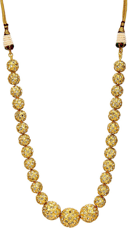 runjhun Ethnic Golden beads Women jaipuri Art Designer Girls Necklace Set Agate Gold-plated Plated Copper Necklace