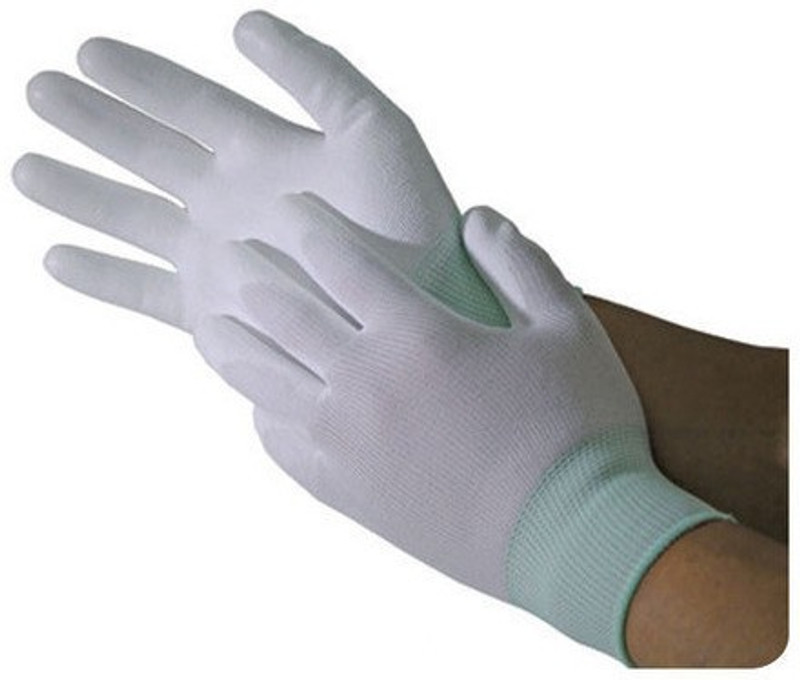 sky enterprise shop ESD Safe [ Anti static Gloves Palm Coated Size M] (pack 3 Pairs Nylon  Safety Gloves(6)
