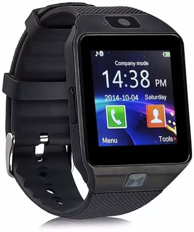 reepud DZ0 phone black Smartwatch(Black Strap free)