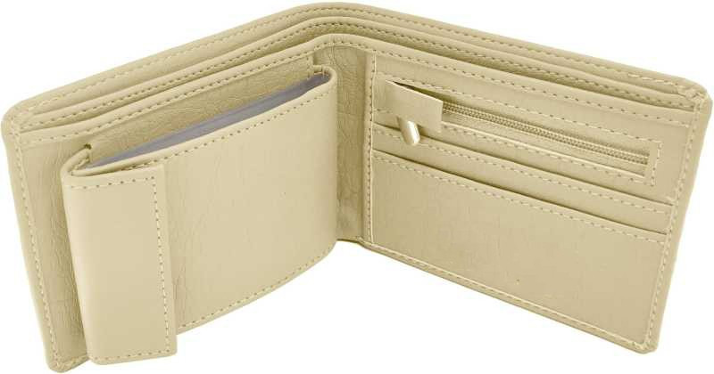 knw Boys Casual Beige Artificial Leather Wallet(10 Card Slots)