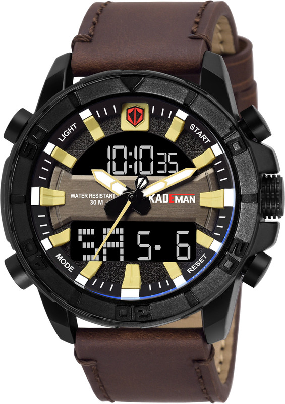 kademan Luxury Brown-Gold Analog-Digital Chronograph Stylish Casual Sports Analog-Digital Watch  - For Men