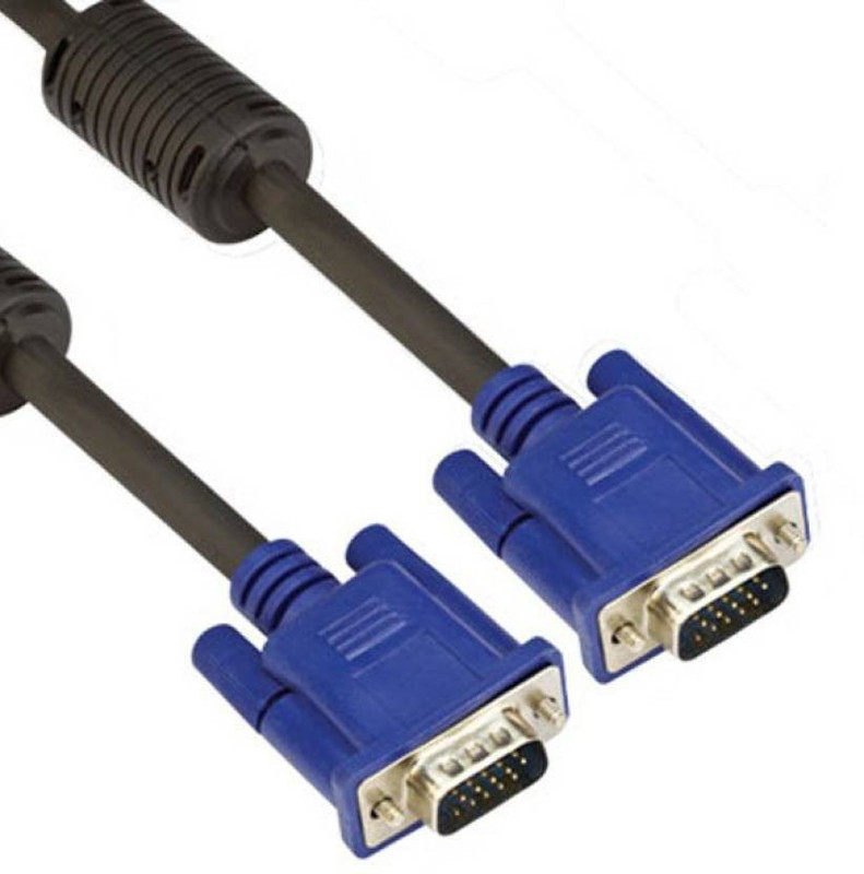 Oxza High Quality Full Copper 5 MTR Male To Male 5 m VGA Cable(Compatible with Mobile, Laptop, Tablet, Mp3, Gaming Device, Black)