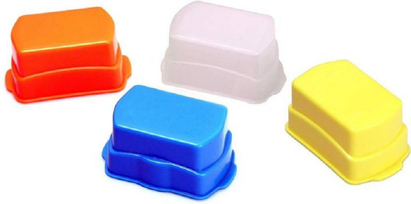 SHOPEE 4 Color Set Universal Flash Bounce Diffuser Reflector OM Omni for ALL Flashes flash Diffuser(Multicolor)