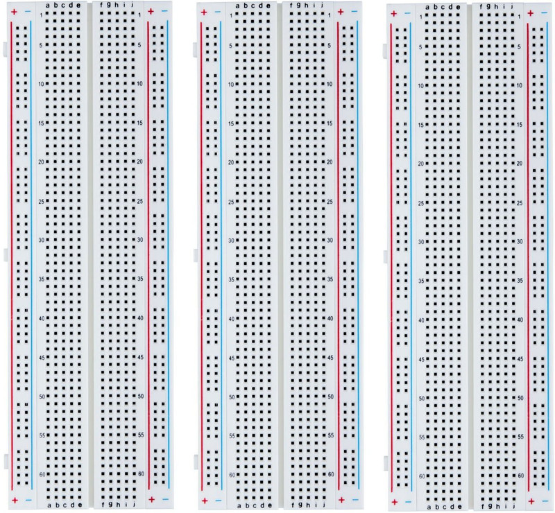 REES52 3pcs MB-102 Breadboard 830 Point Solderless Prototype PCB Board Kit for Arduino Proto Shield Distribution Connecting Blocks(Grey)