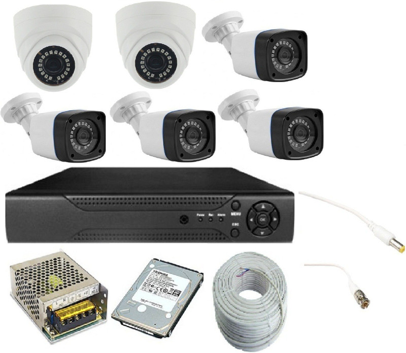 ds vision DS VISION 2.4 MP 2 dome camera, 4 bulet camera, 8 CHANNEL DVR, 1 TB HARD DISK, 8 CHANNEL POWER SUPPLY, 90 MTR WIRE BUNDLE Security Camera (1 TB, 8 Channel) Security Camera(1 TB, 8 Channel)