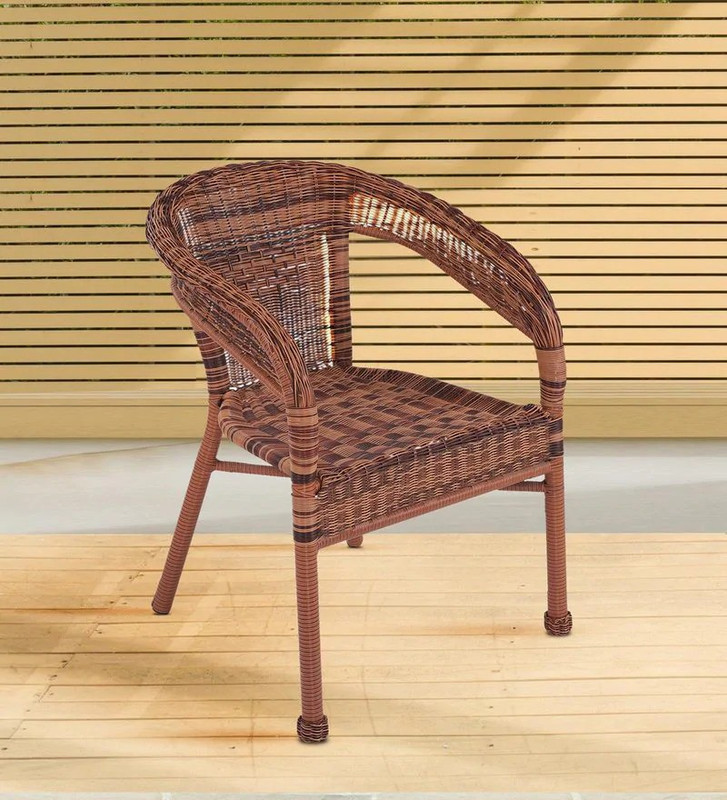 spacepanda Metal Outdoor Chair(Finish Color - polywicker)