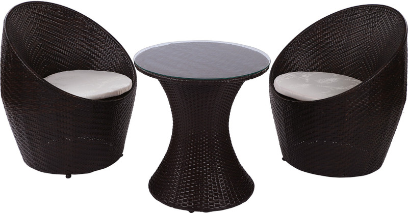 spacepanda Moka Brown Metal Table & Chair Set(Finish Color - Moka Brown)