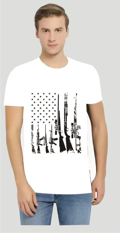 ten craft Graphic Print Men Round or Crew White T-Shirt