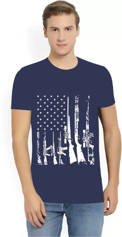 ten craft Graphic Print Men Round or Crew Blue T-Shirt