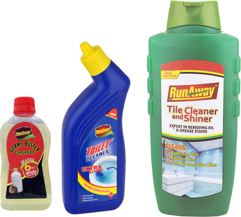 Runaway Tile&floor cleaner with toilet cleaner combo offer Regular(600 ml, Pack of 3) RS.749 (66.00% Off) - Flipkart